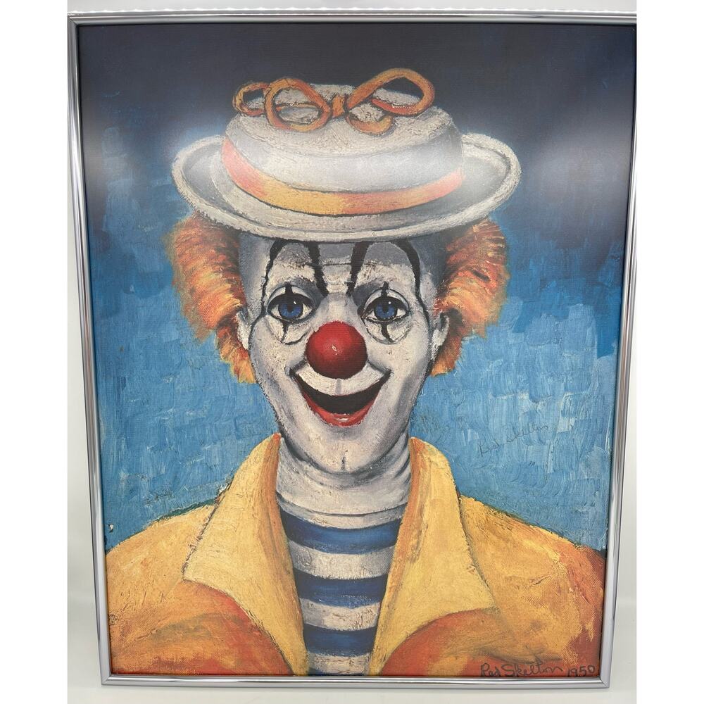 Girl Clown by Red Skelton 1950 - Framed decorative print